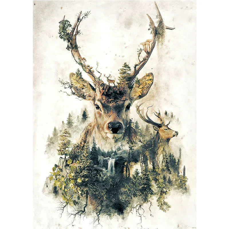 Cute Deer Jungle Canvas