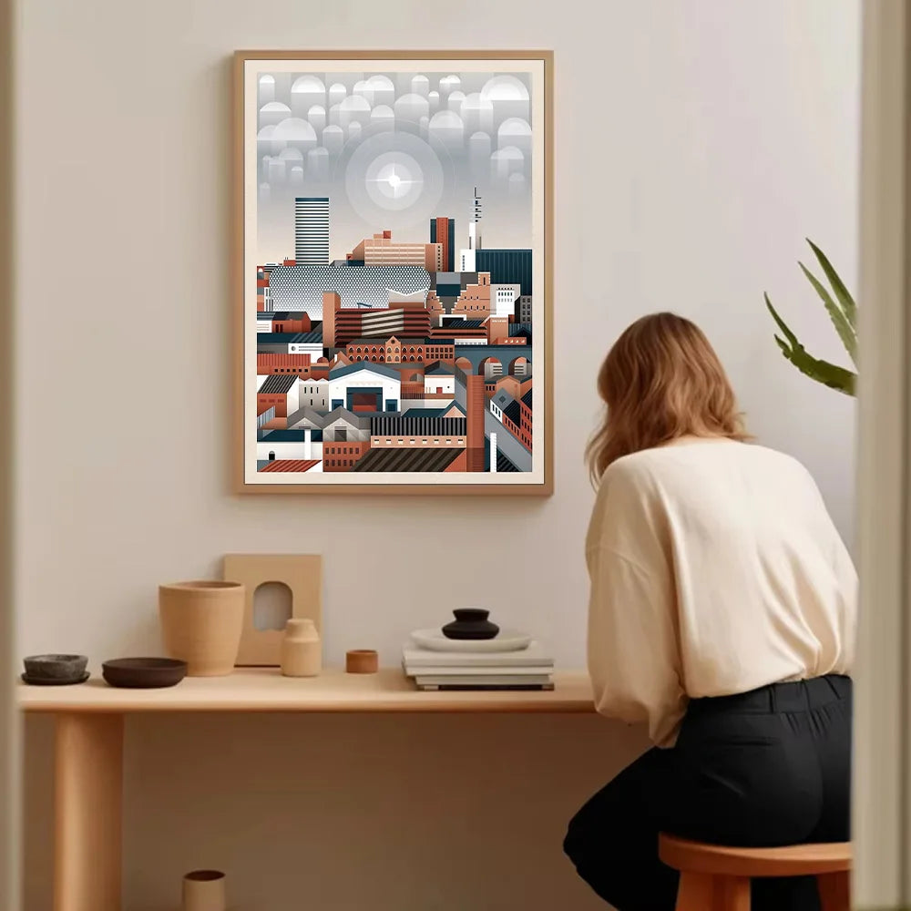 Abstract Modern Cityscape Canvas