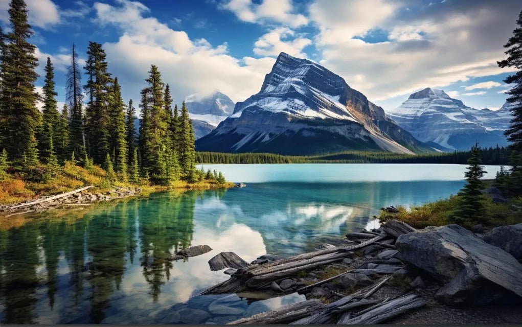 Northern Lights Lake Poster