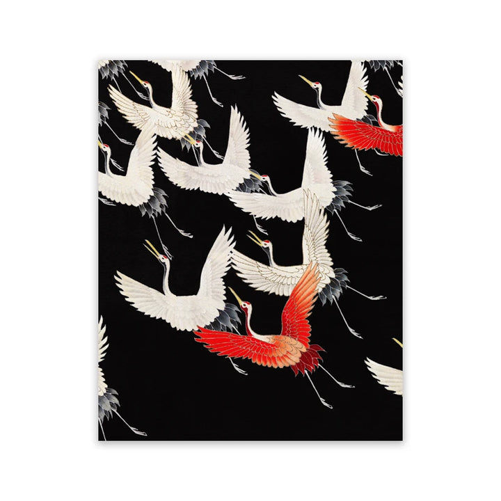 Hokusai Red Crane Art