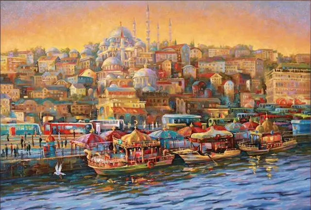 Colorful Istanbul City Canvas