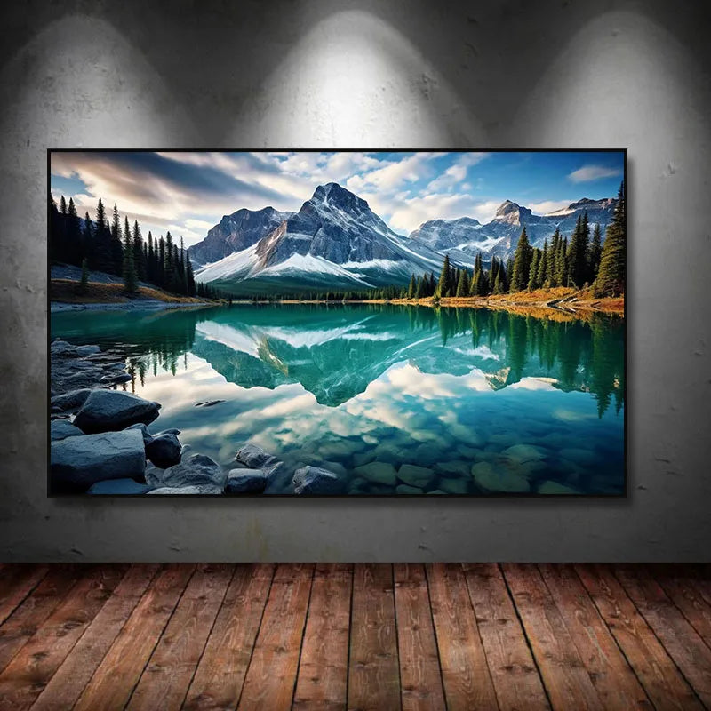 Northern Lights Lake Poster