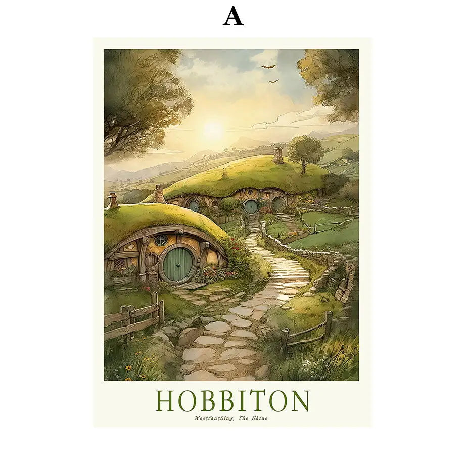 Middle-Earth Retro Travel Art