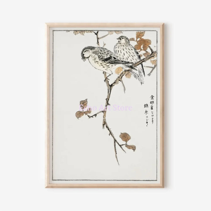 Japanese Bird Trio Canvas
