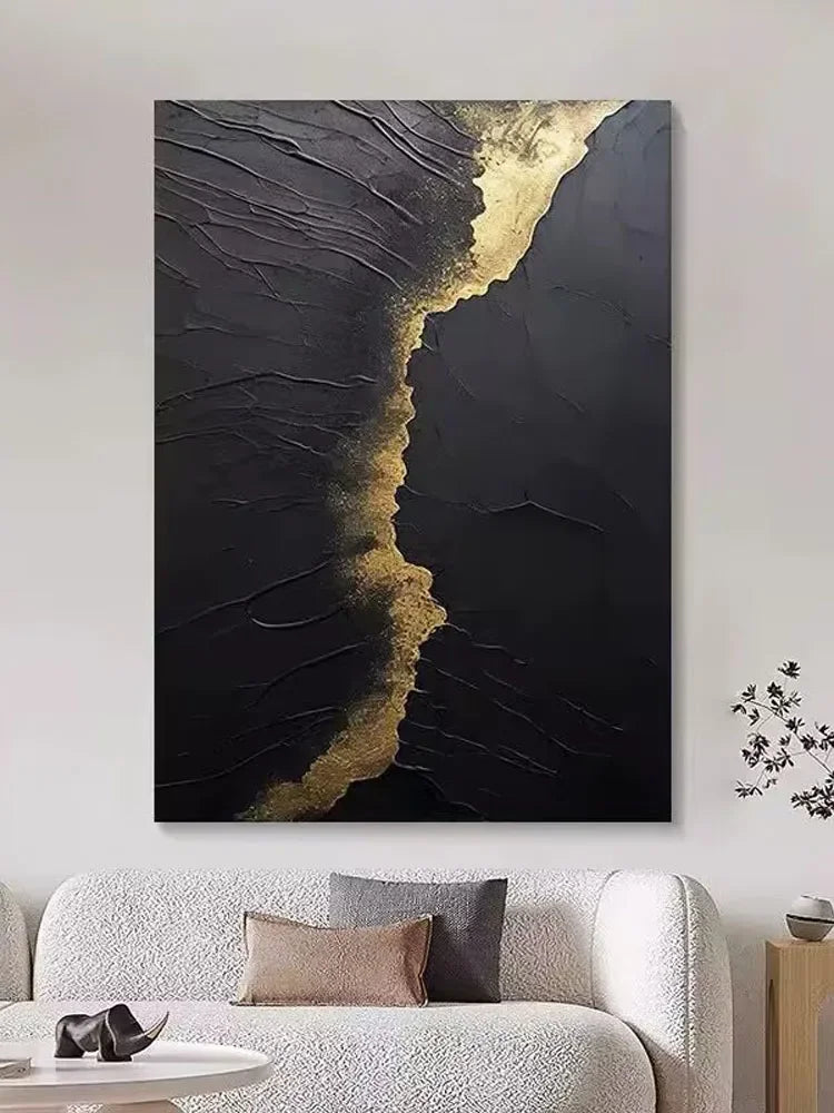 Black Wave Texture Canvas