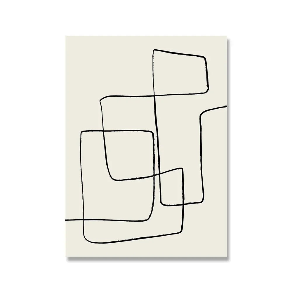 Minimalist Black Ink Lines Poster