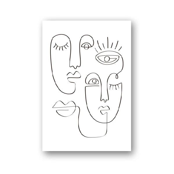 Single-Line Kiss Couple Poster