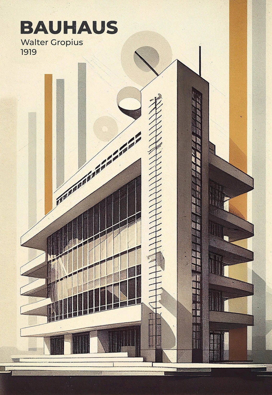 Fallingwater Bauhaus Architecture Poster