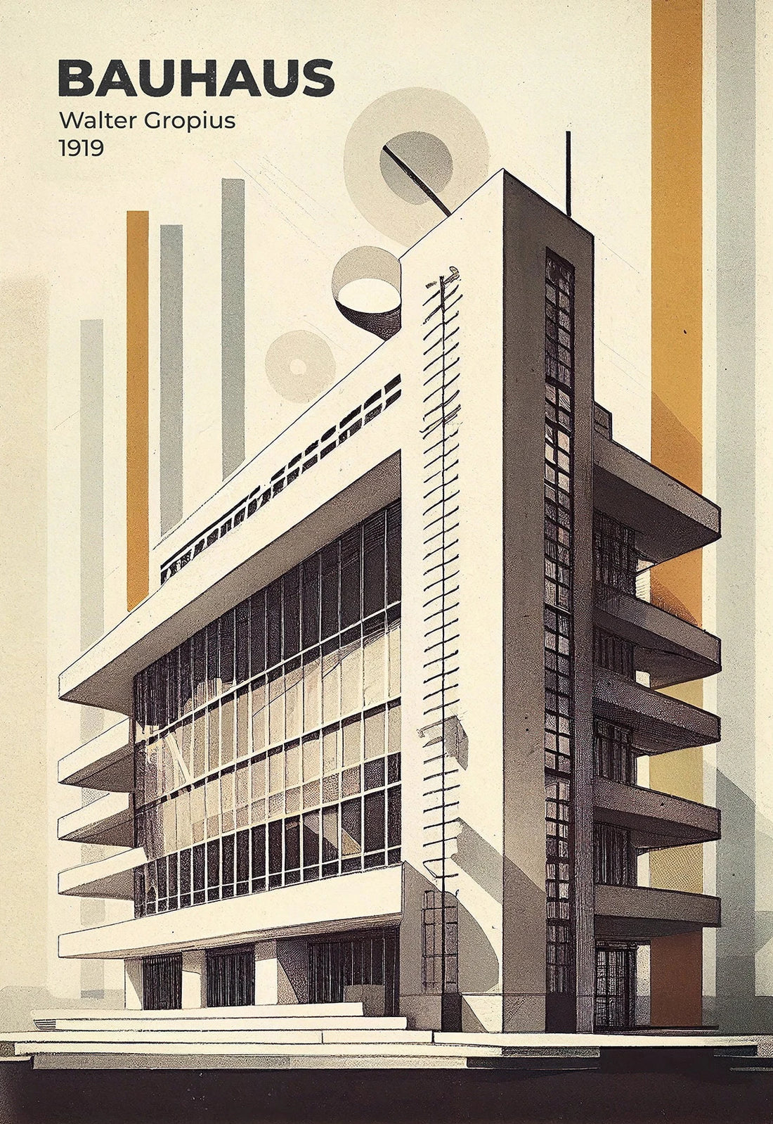 Fallingwater Bauhaus Architecture Poster