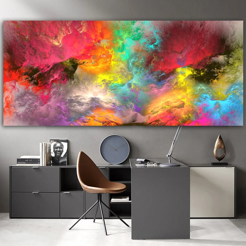 Grey Yellow Cloud Abstract Poster