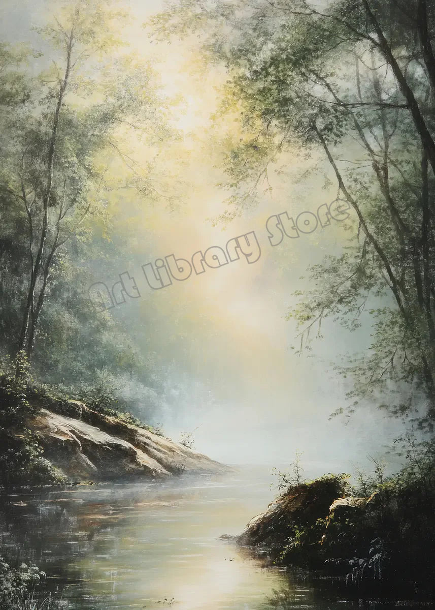 Zen Lake Waterfall Canvas