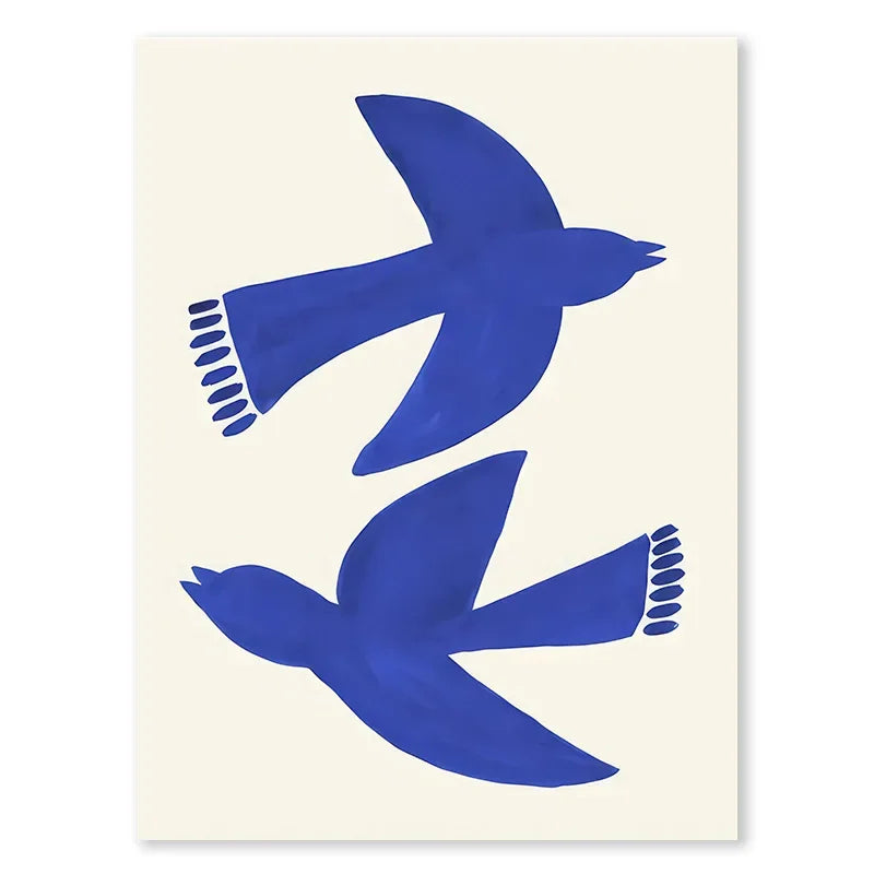 Blue Geometric Face Art Print