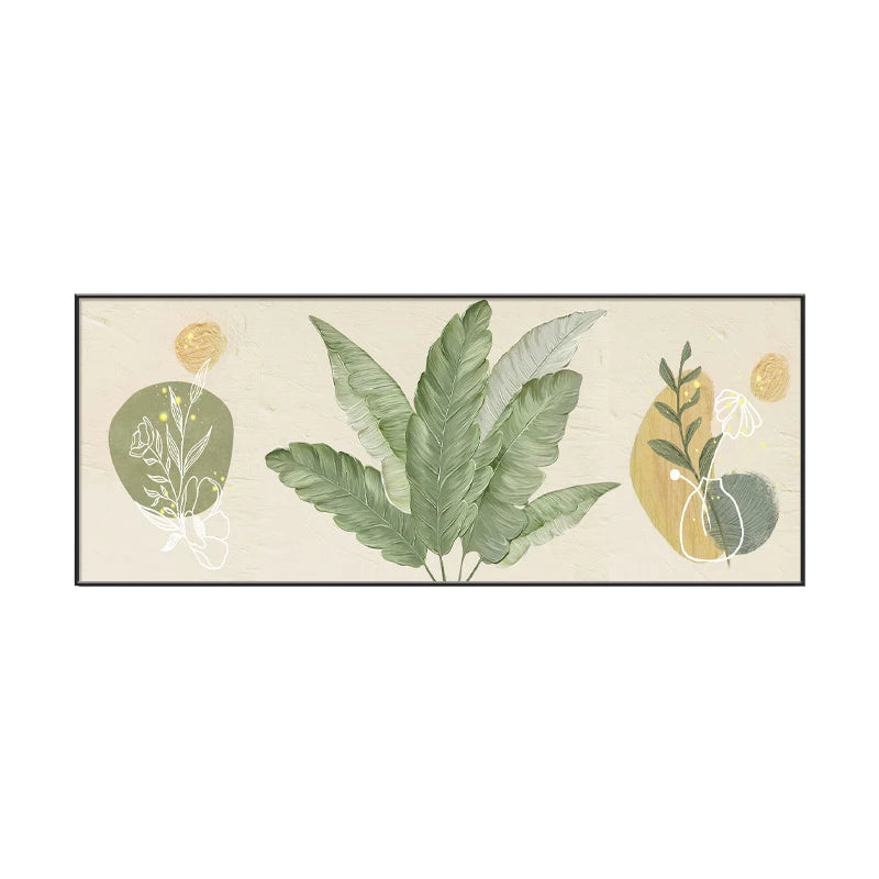 Abstract Green Leaf Canvas