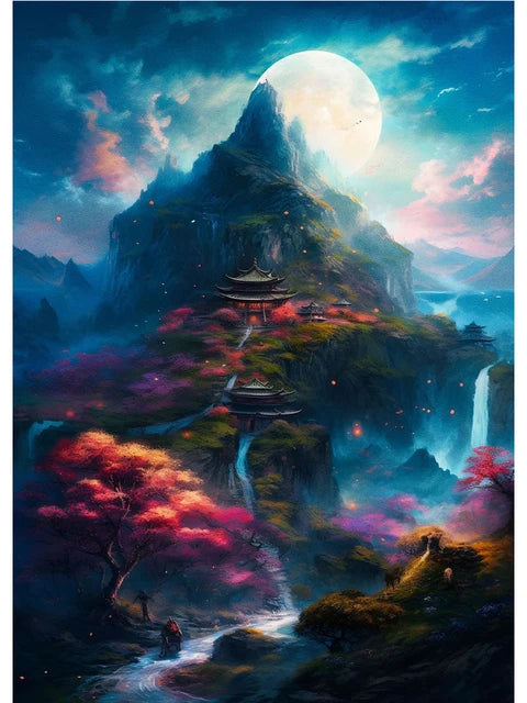 Fuji Cyberpunk Landscape Print