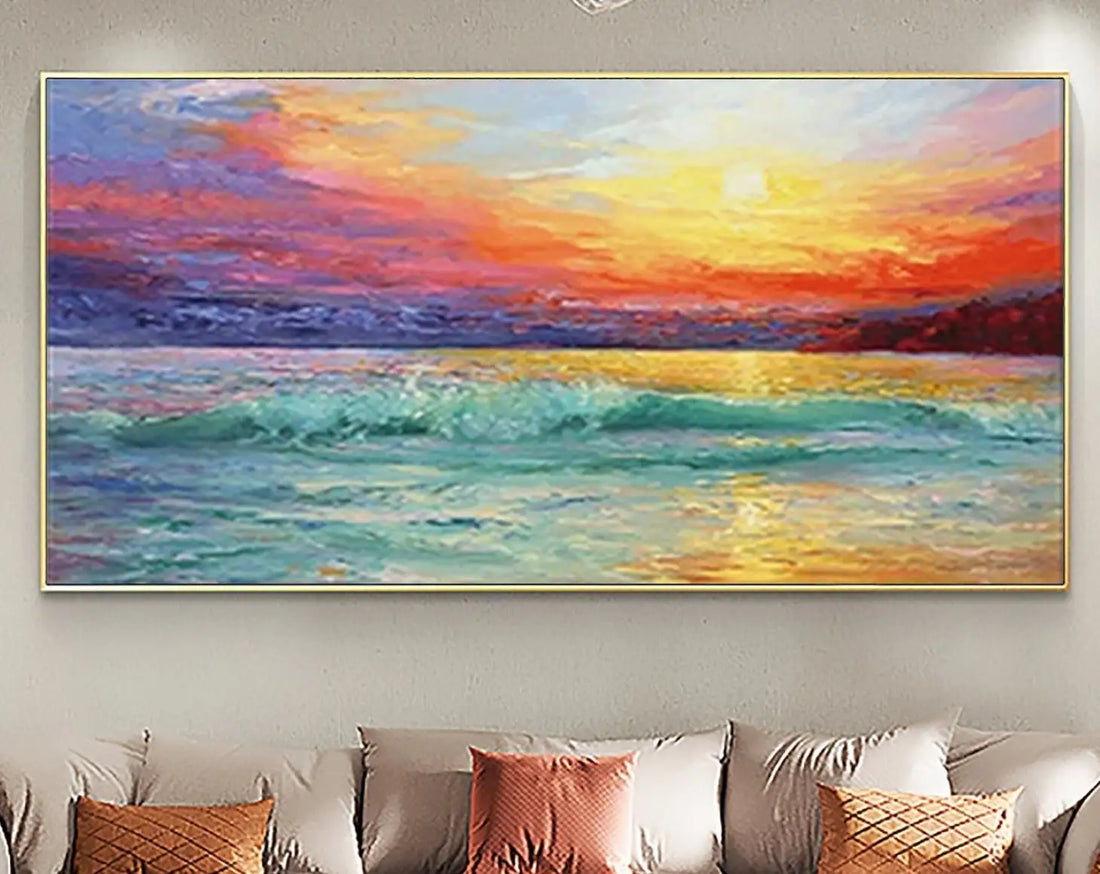 Minimalist Green Ocean Canvas