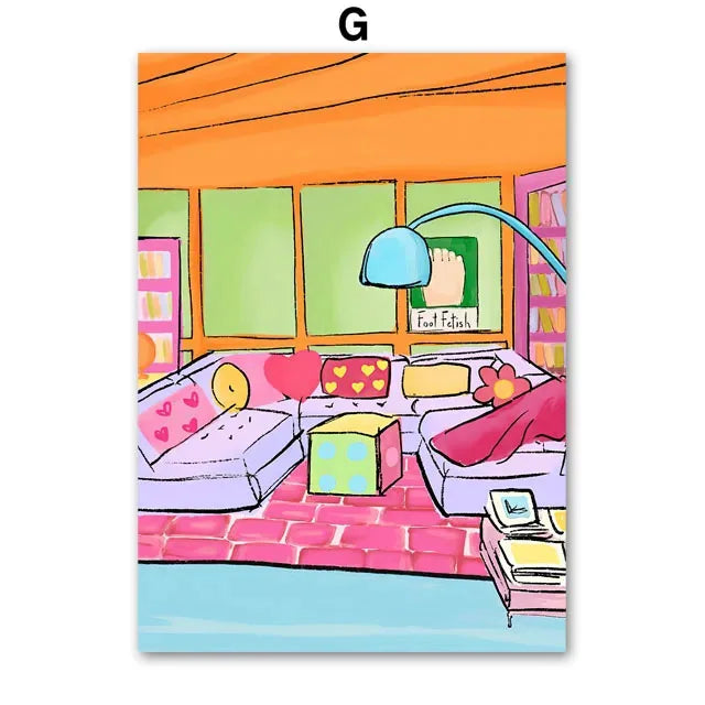 Colorful Crocodile Fish Abstract Canvas