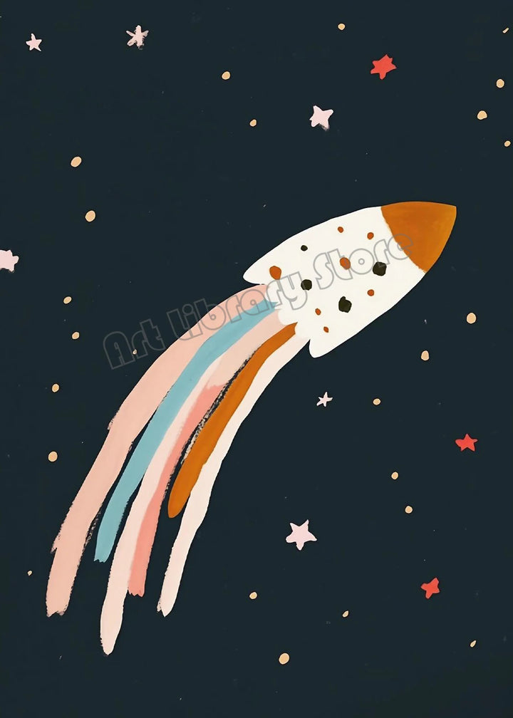 Astronaut Animals Nursery Poster