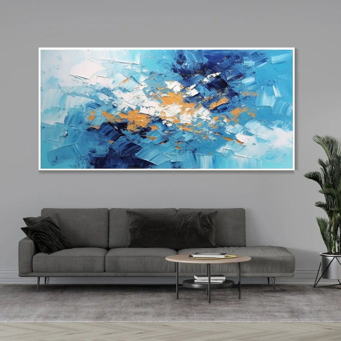 Blue Coastline Oil Canvas