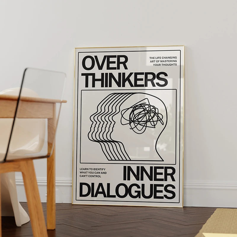 Mid-Century Overthinker Typography Canvas