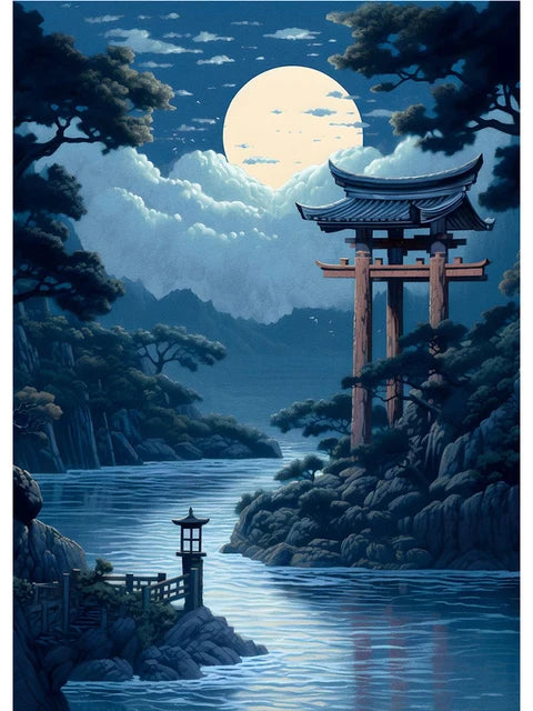 Fuji Cyberpunk Landscape Print