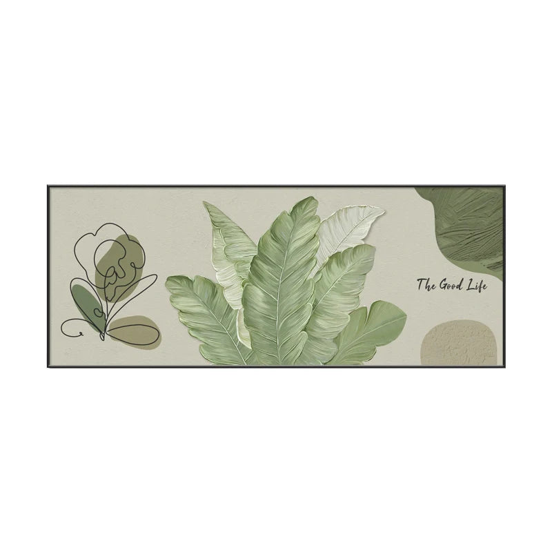 Abstract Green Leaf Canvas