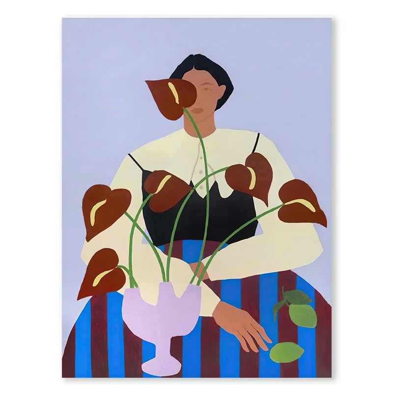 Blue Geometric Face Art Print