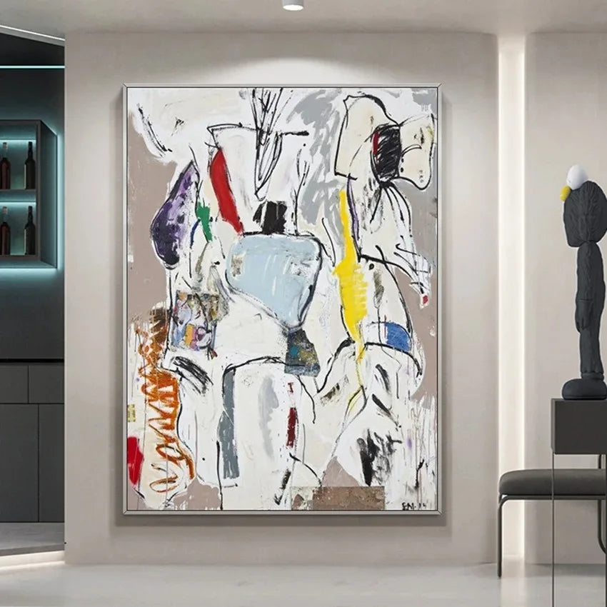 White Line Concept Art Canvas