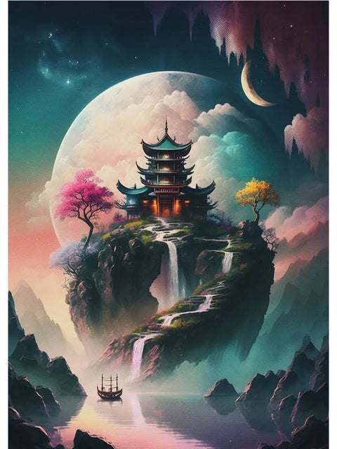 Fuji Cyberpunk Landscape Print