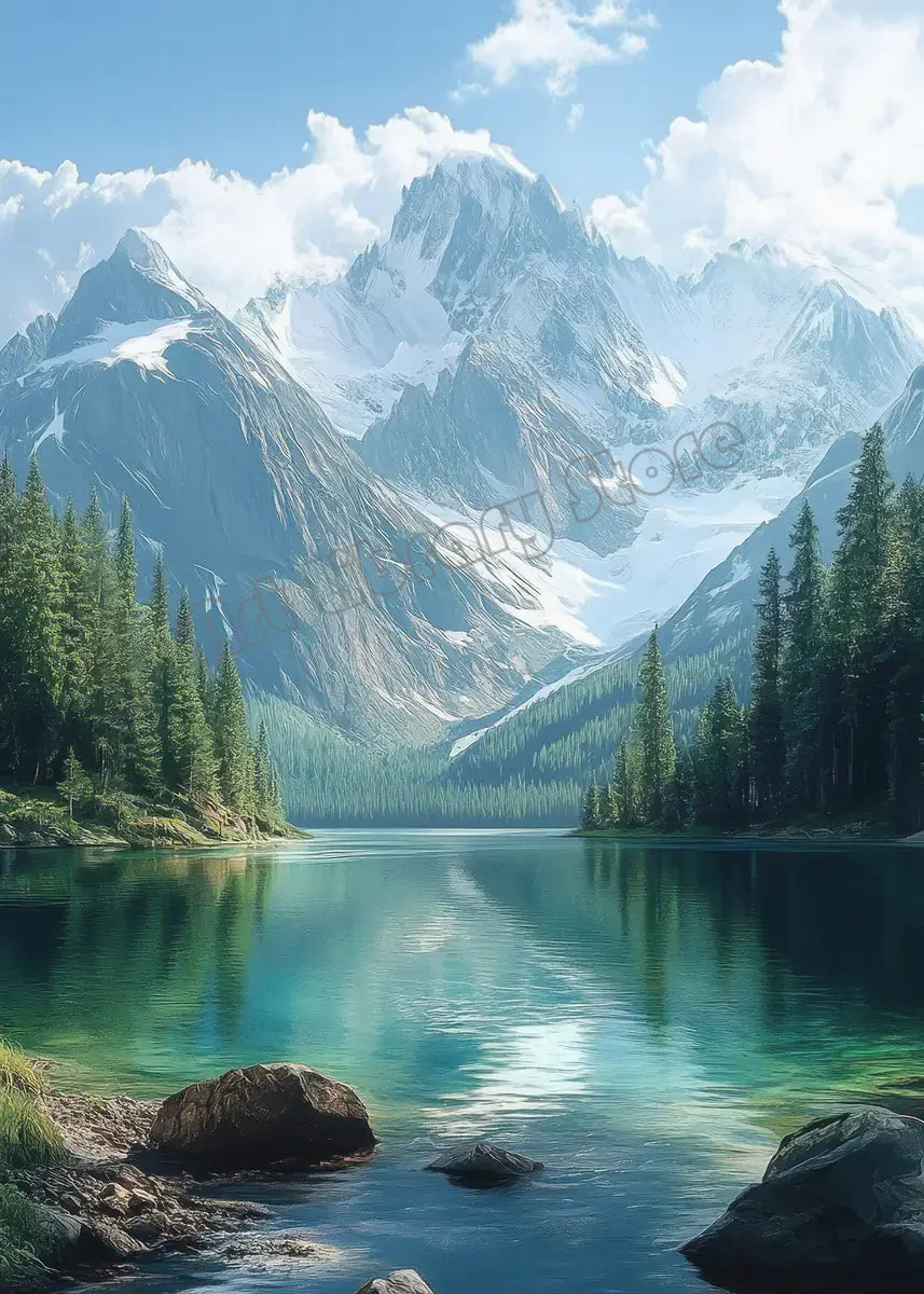 Zen Lake Waterfall Canvas