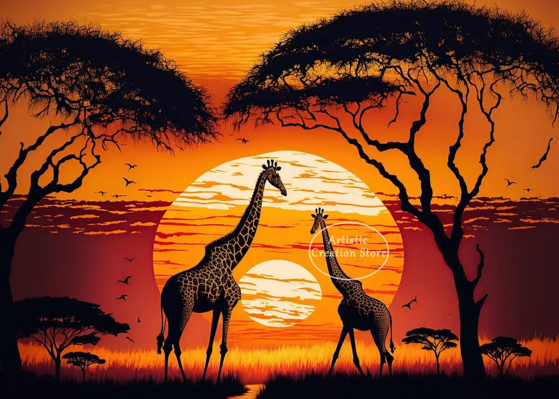 African Elephant Sunset Canvas