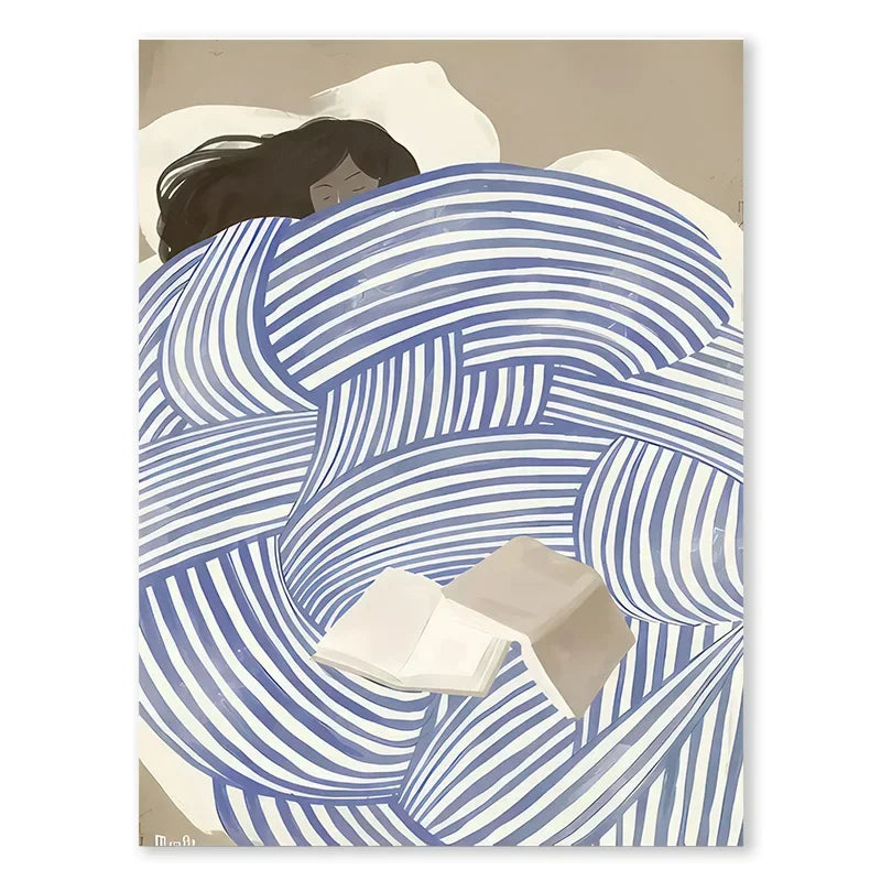 Blue Geometric Face Art Print