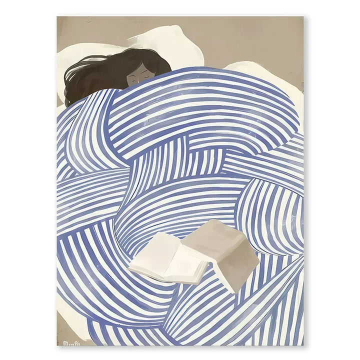 Blue Geometric Face Art Print