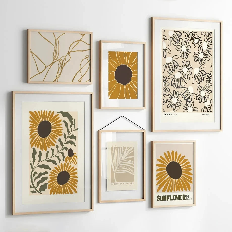 Boho Matisse Sunflower Canvas