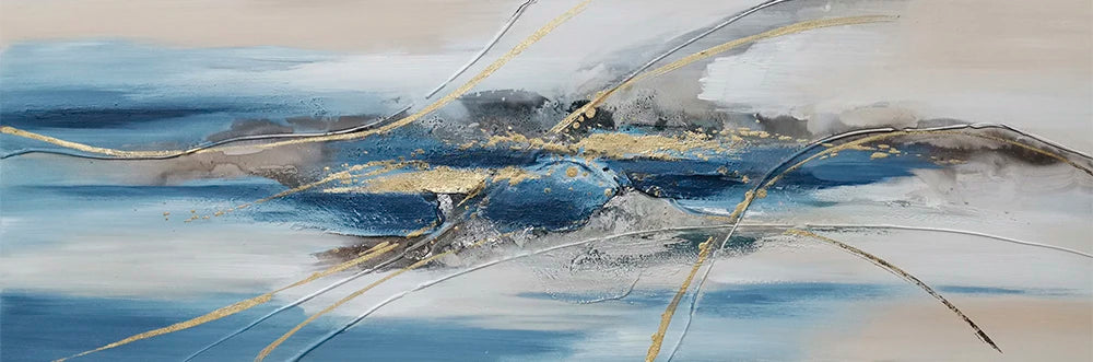 White Gold Line Landscape Print