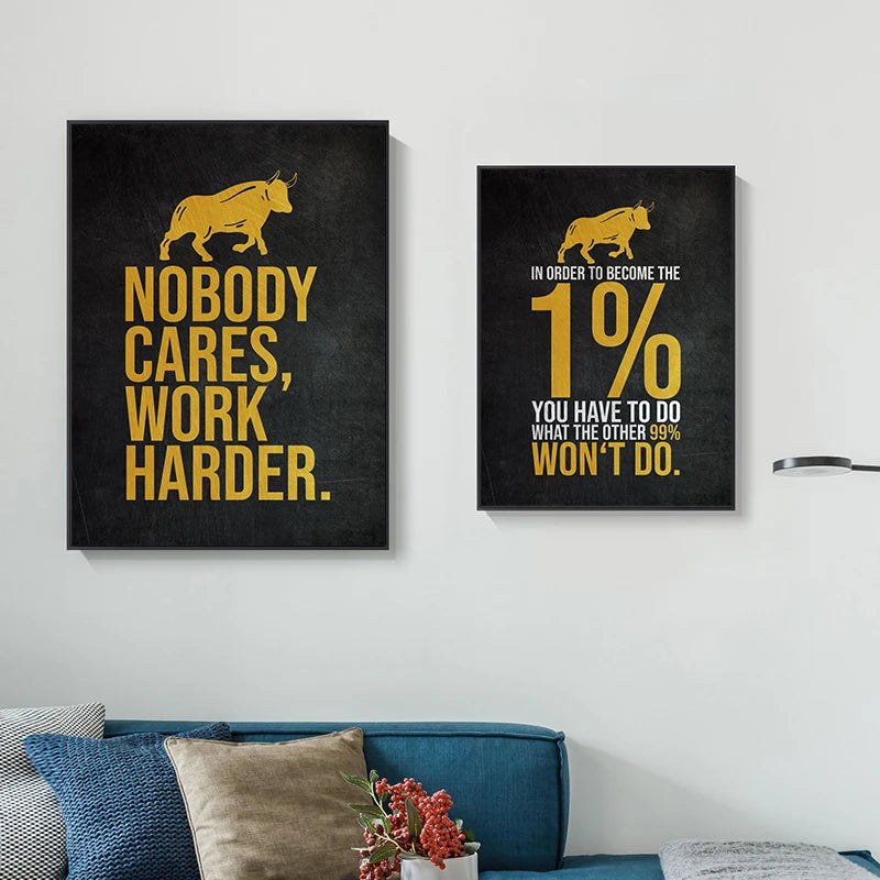 Golden Office Quote Canvas