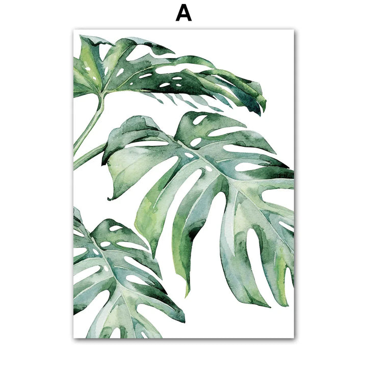 Green Palm Watercolor Poster