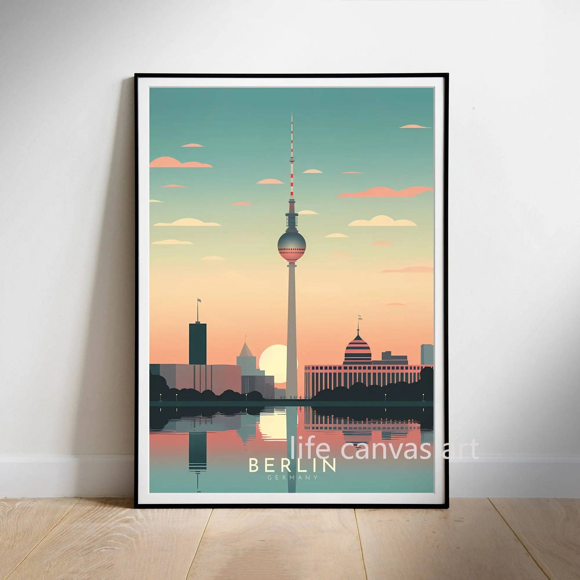 Retro Europe Travel Cities Poster