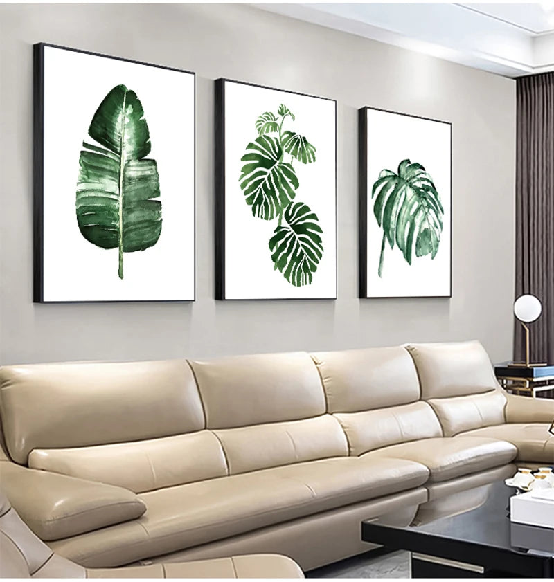 Tropical Leaves Scandinavian Canvas