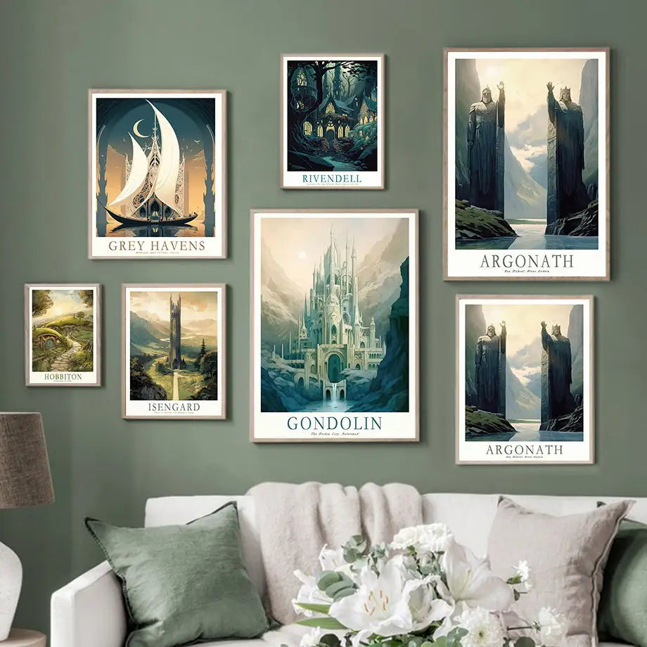 Middle-Earth Retro Travel Art