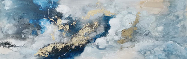 White Gold Line Landscape Print