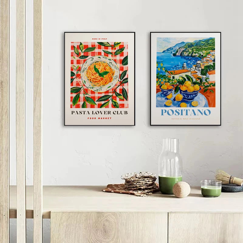 Retro Italian Food Illustration