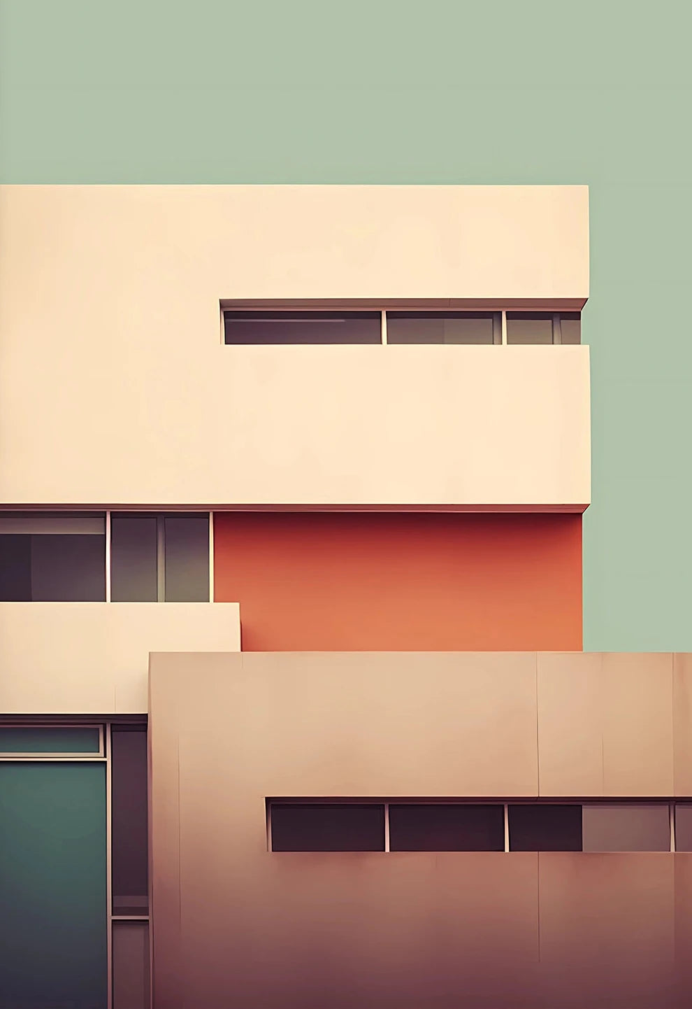 Fallingwater Bauhaus Architecture Poster