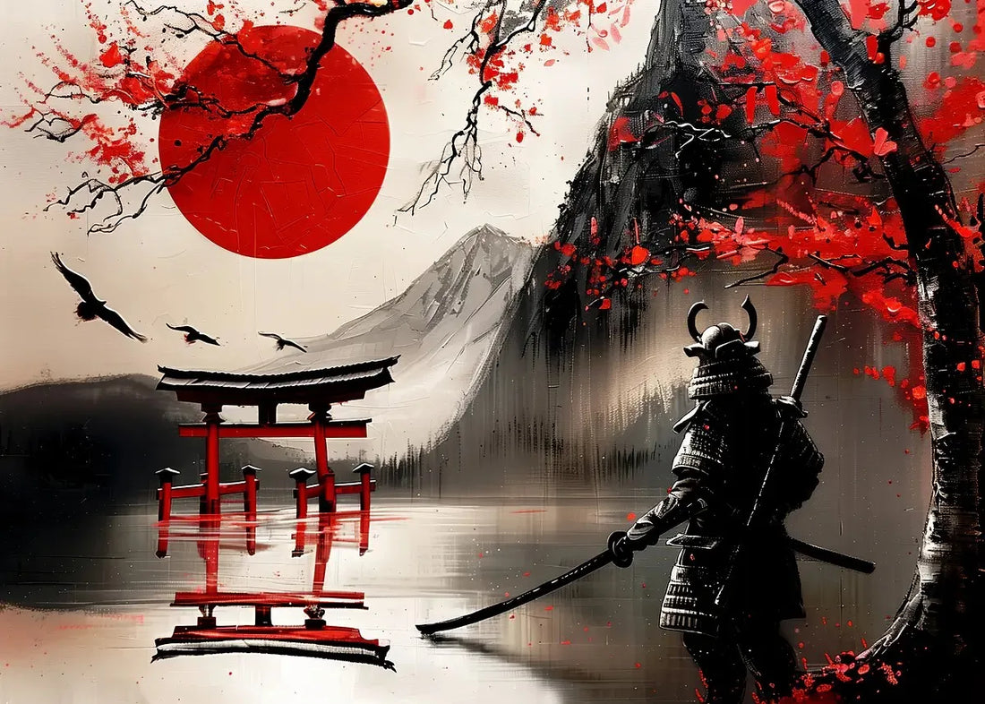 Japanese Ink Samurai Landscape
