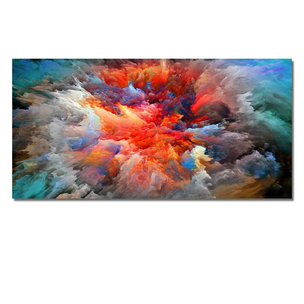 Grey Yellow Cloud Abstract Poster