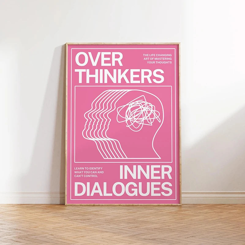 Mid-Century Overthinker Typography Canvas