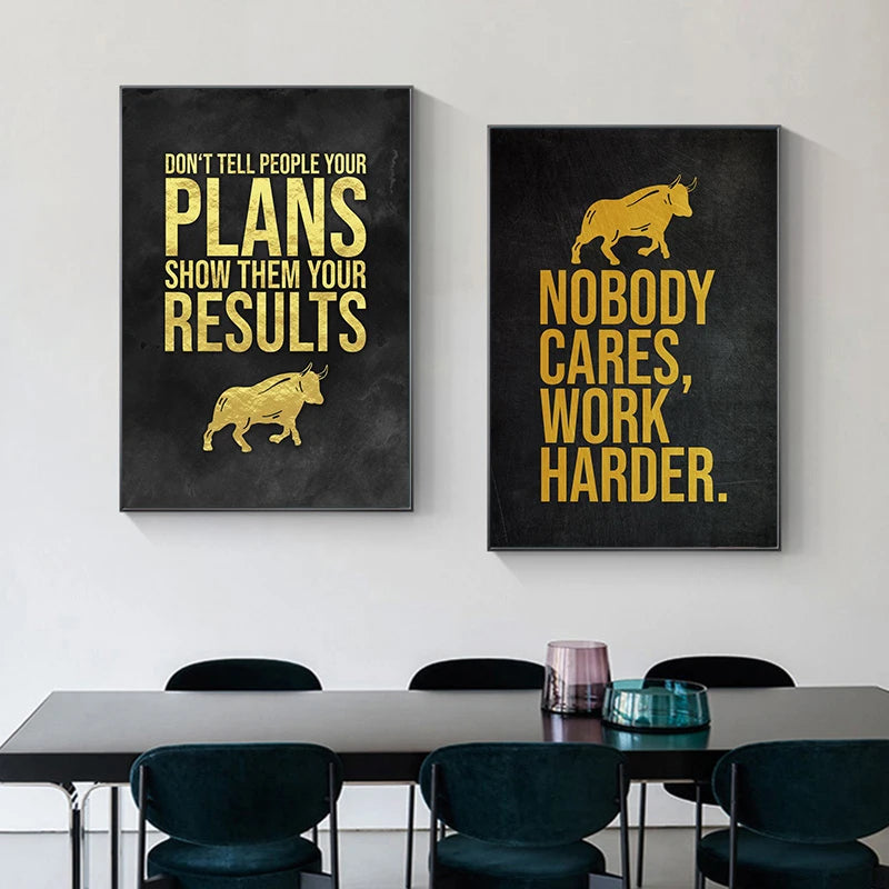 Golden Office Quote Canvas