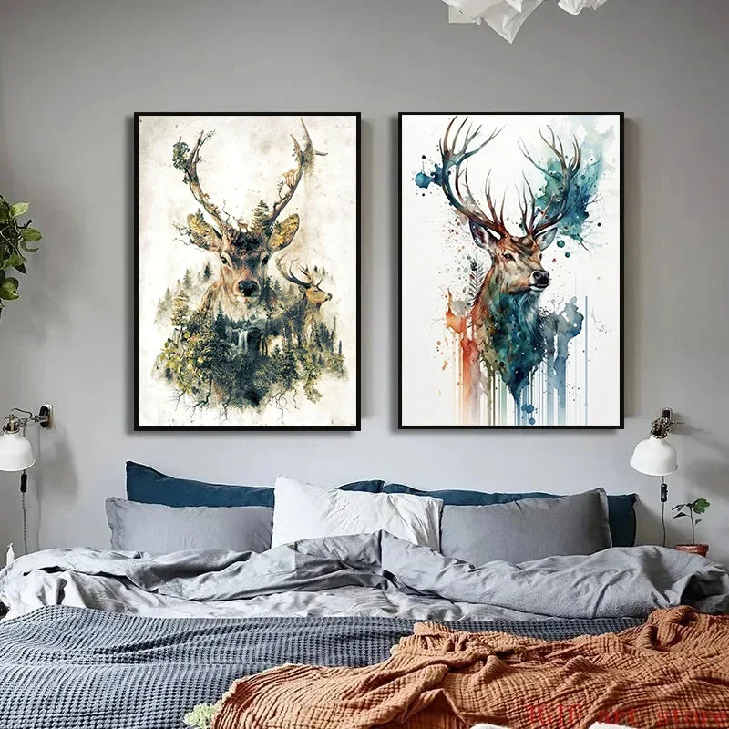 Cute Deer Jungle Canvas