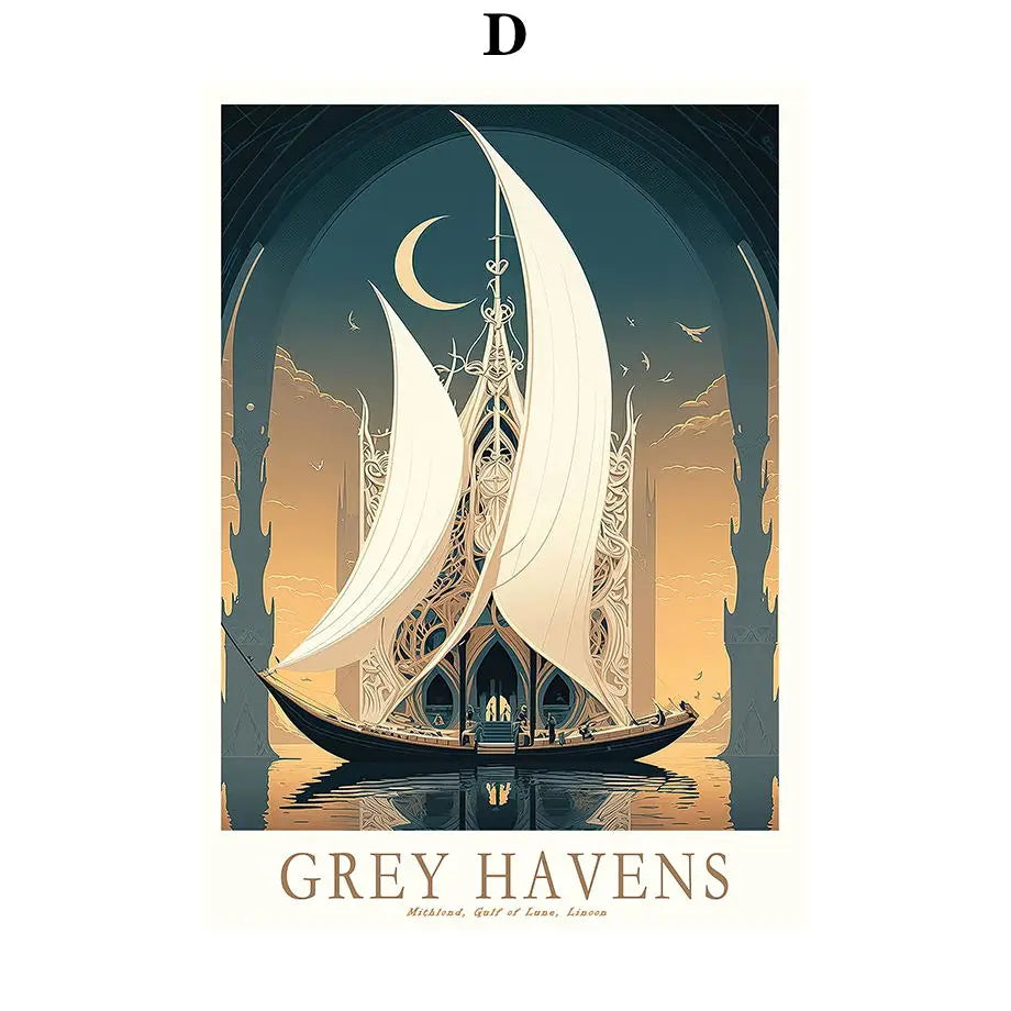 Middle-Earth Retro Travel Art