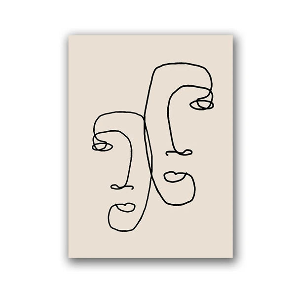 Single-Line Kiss Couple Poster
