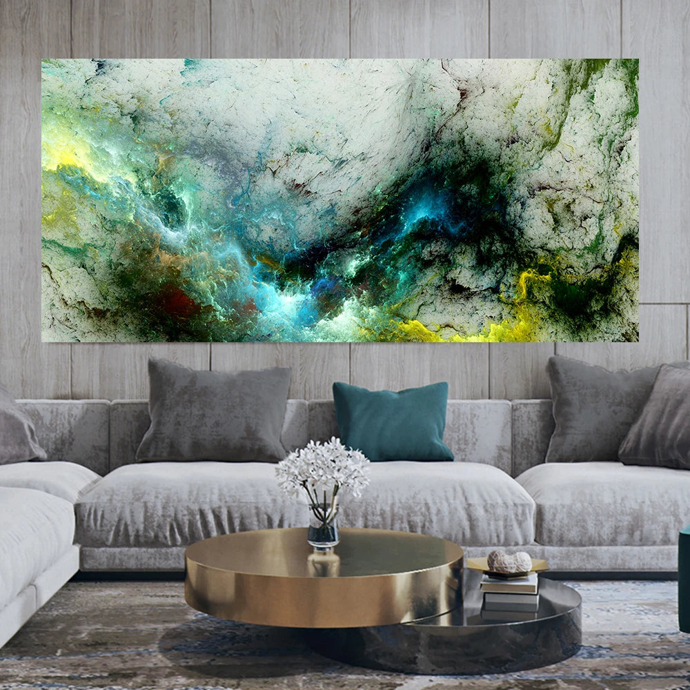 Grey Yellow Cloud Abstract Poster